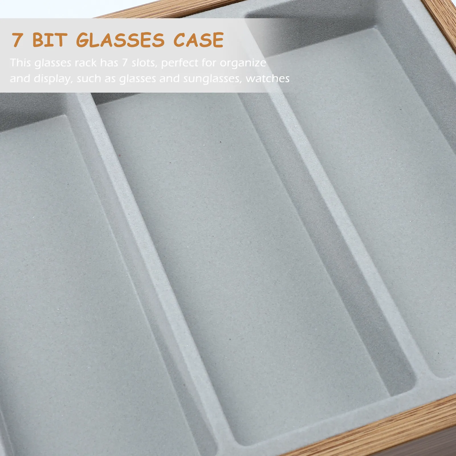 

Glasses Organizer Tray 7 Slots Display Case Retail Storage Holder Scratch Proof Lining Home Decoration Glasses Box