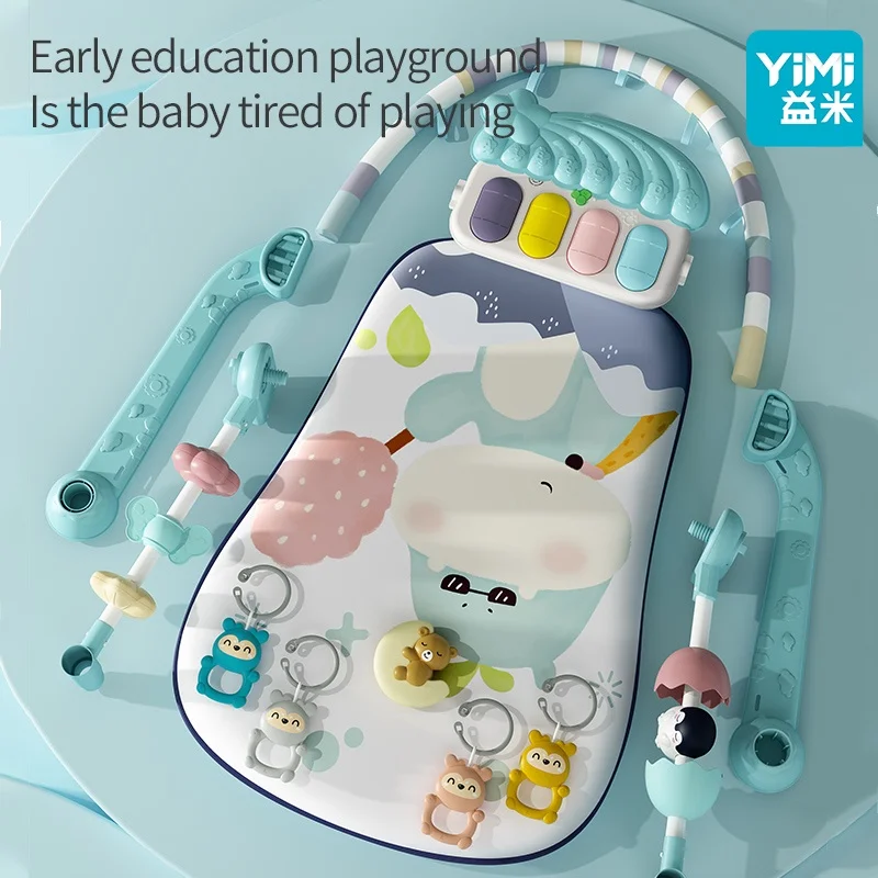 YIMI Baby Play Gym Mat Pasgeboren Muzikale Speelmat Kleurrijke Muzikale Piano Speelgoed Muziek Hangend Speelgoed Kruipdeken