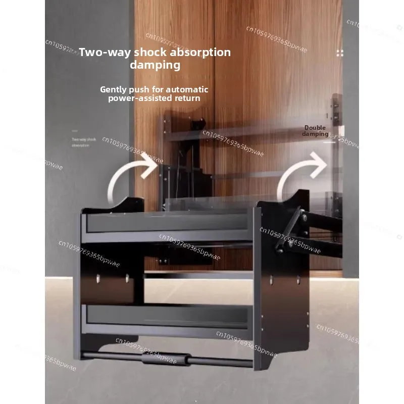 Kitchen Hanging Cabinet Lift Pull Basket Upperupper and Lower Buffer Drop-down Kitchenrack