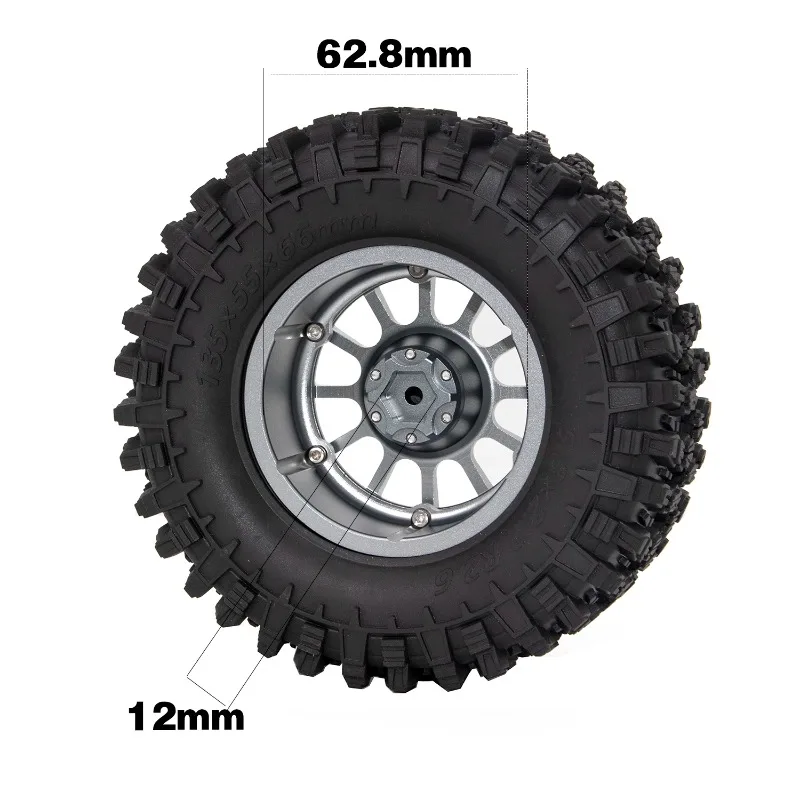 2.6-inch Metal Tire Hub for 1/8 Climbing Car CROSSRC Is Easy To Control Rilalo MK07 Upgrade and Modify DIY Accessories