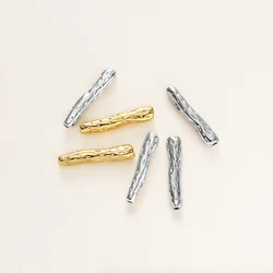4/6Pcs/Lot 3.5*4*20mm 18K Gold Color Plated Metal Brass Long Tube Spacer Beads For DIY Bracelet Jewelry Making Accessories