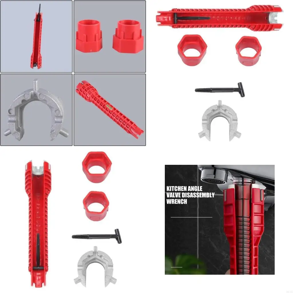 

964E Compactly Functional Sink Bathroom Wrench For Easy Faucet And Pipe Maintenance