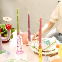 Boowan Nicole Daisy Flower Taper Candle Silicone Mold DIY Form for Candles DIY Handmade Scented Candle Making Supplies