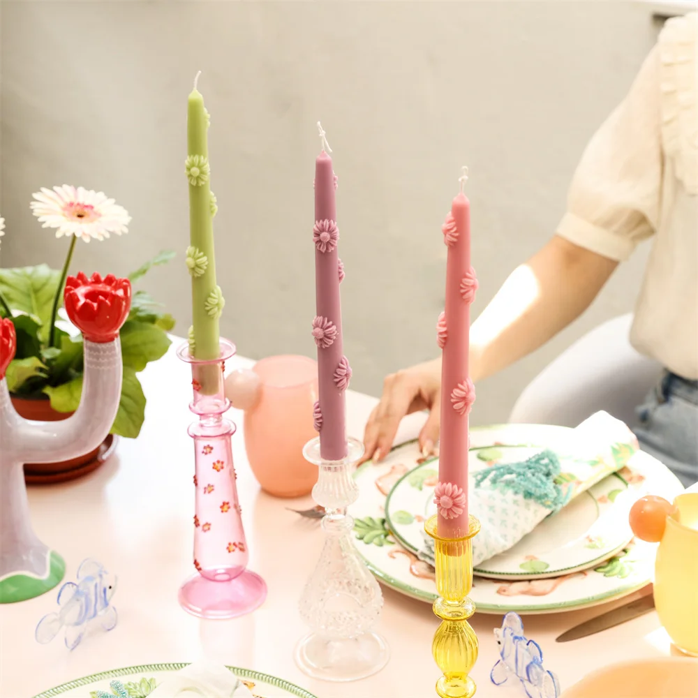 Boowan Nicole Daisy kwiatowa świeca knotowa silikonowa forma DIY do świec ręcznie robiona świeca zapachowa akcesoria do rękodzieła