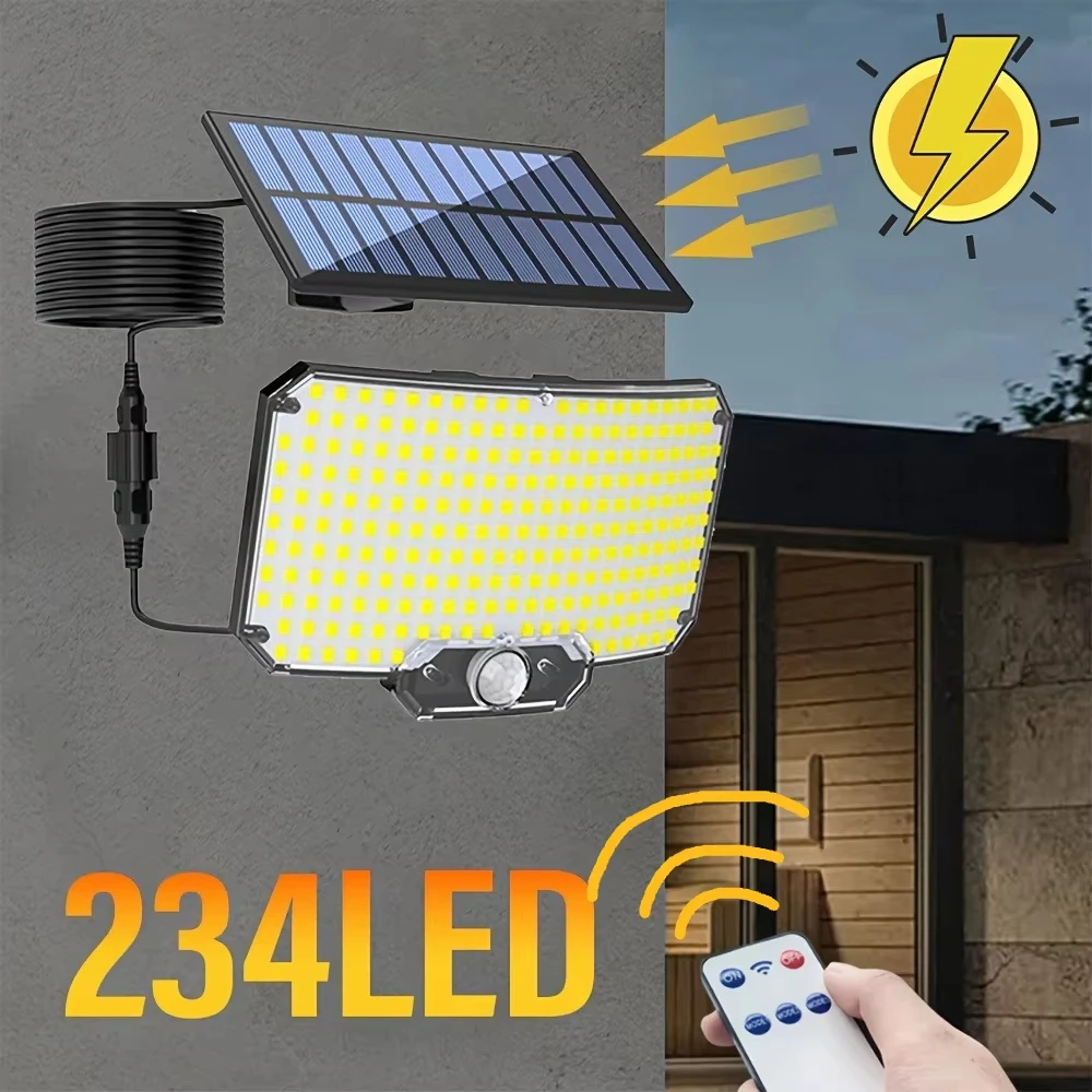 

234/278LED солнечные фонари для улицы, 3 режима работы, супер яркий датчик движения, IP65, водонепроницаемые, настенные, охранные фонари, гаражный двор