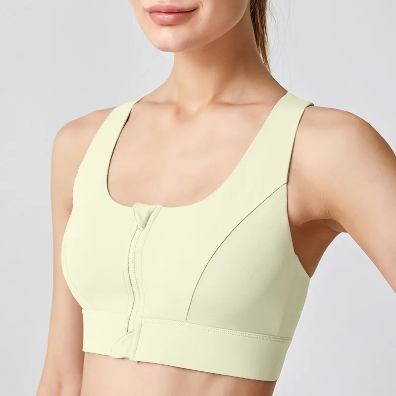 

Plus Size Women Sports Bra Tank Front Zipper Shockproof Adjustable Strap Yoga Vest Running Fitness Bralette Women's Underwear