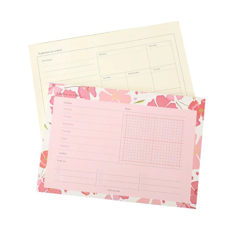 Office School Supplies Creative Small and Fresh Portable Schedule Progress Plan Blank Can Tear Weekly Plan Note Pad Kawai