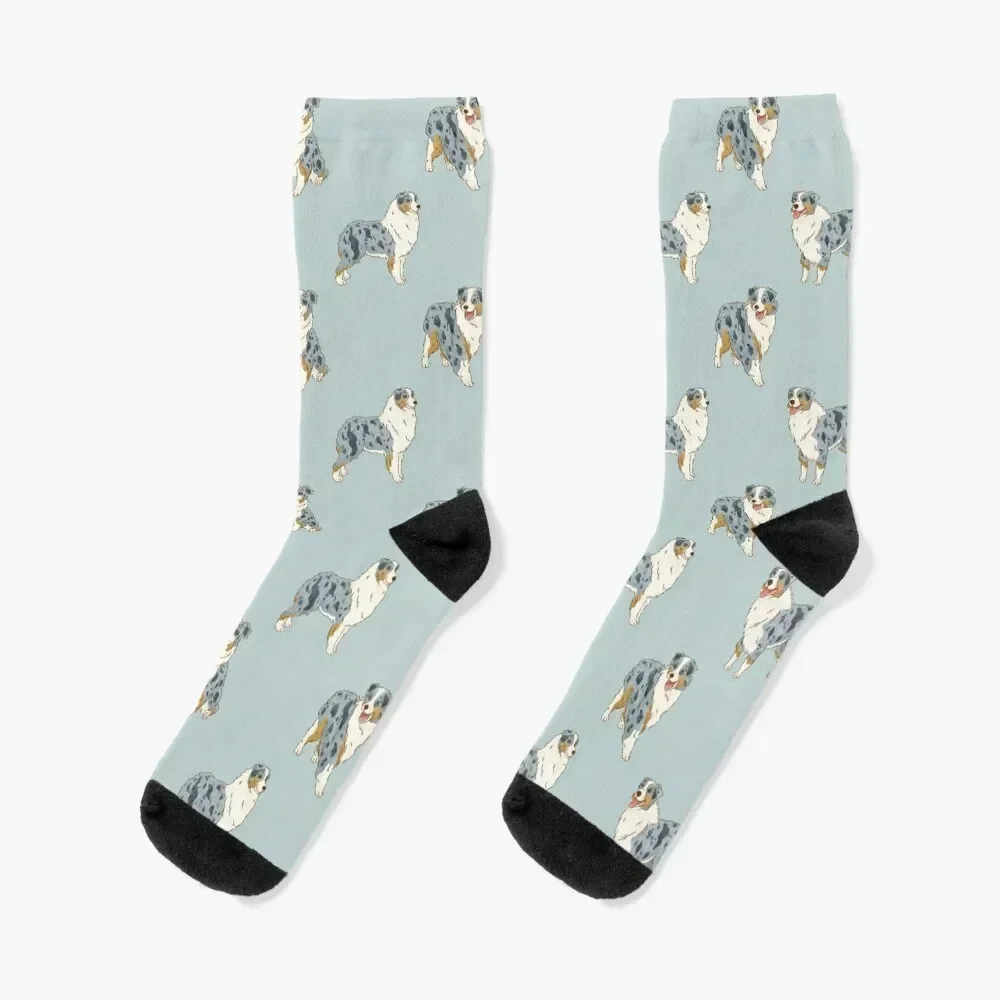 

Australian Shepherd Aussie Dog Socks Sports cotton professional running Girl'S Socks Men's