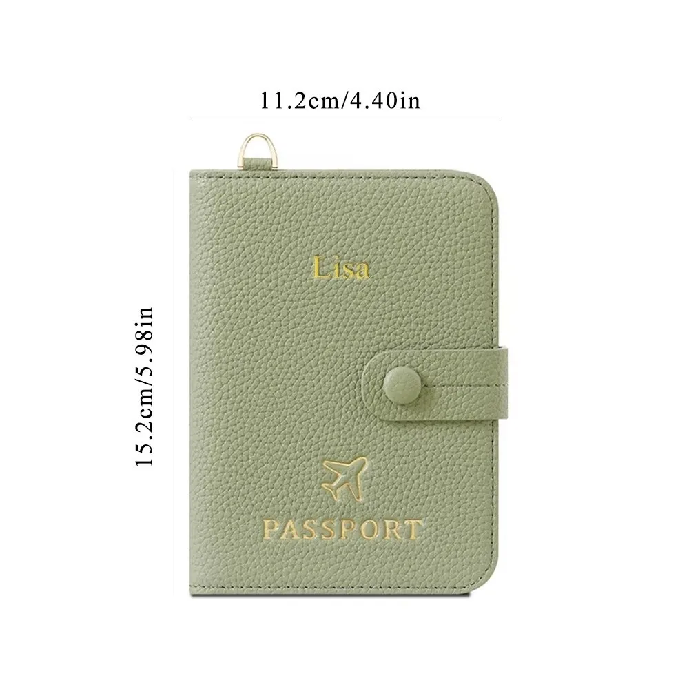 RFID Blocking Passport Cover Case PU Leather Card Holder Travel Passport Holder Hanging Neck Passport Protection Book view 6