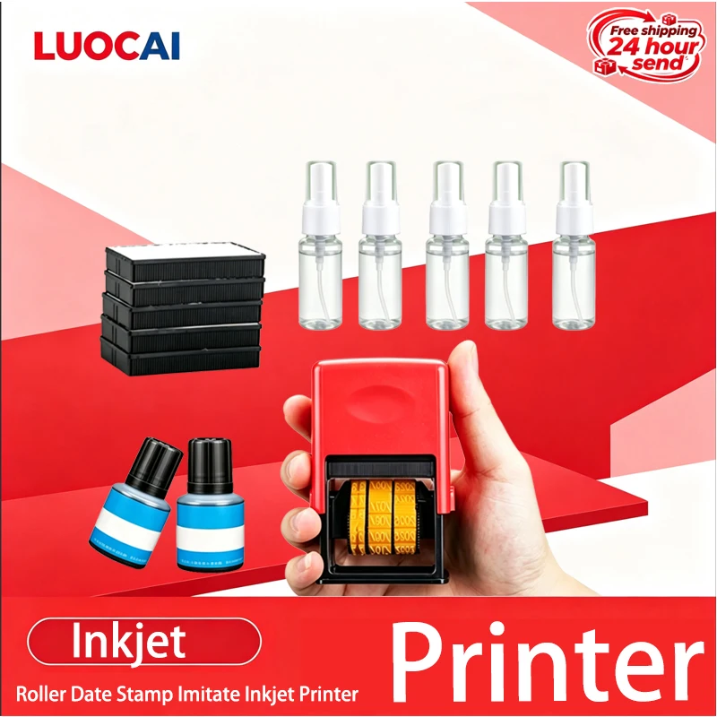 Roller Date Stamp Imitate Inkjet Printer Handheld Guarantee Food Shelf Life Marker Bag Box Expiry Date Batch Code Print Seals