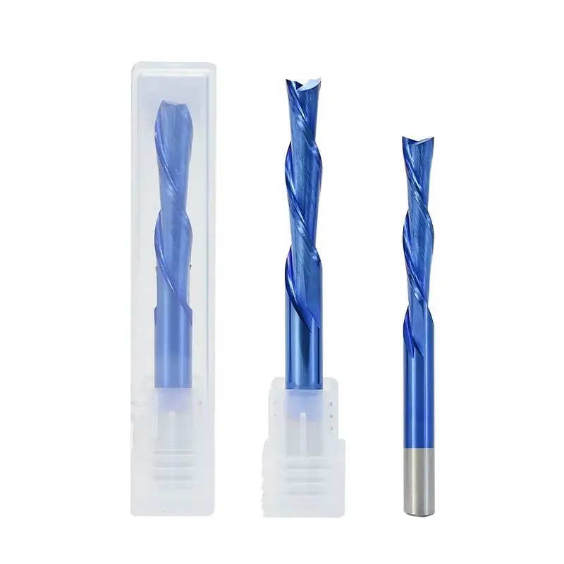 XCAN 2 Flute Down Cut Router Bit 1/8 Shank Nano Blue Coated Carbide End Mill CNC Milling Cutter for Woodworking - Image 6