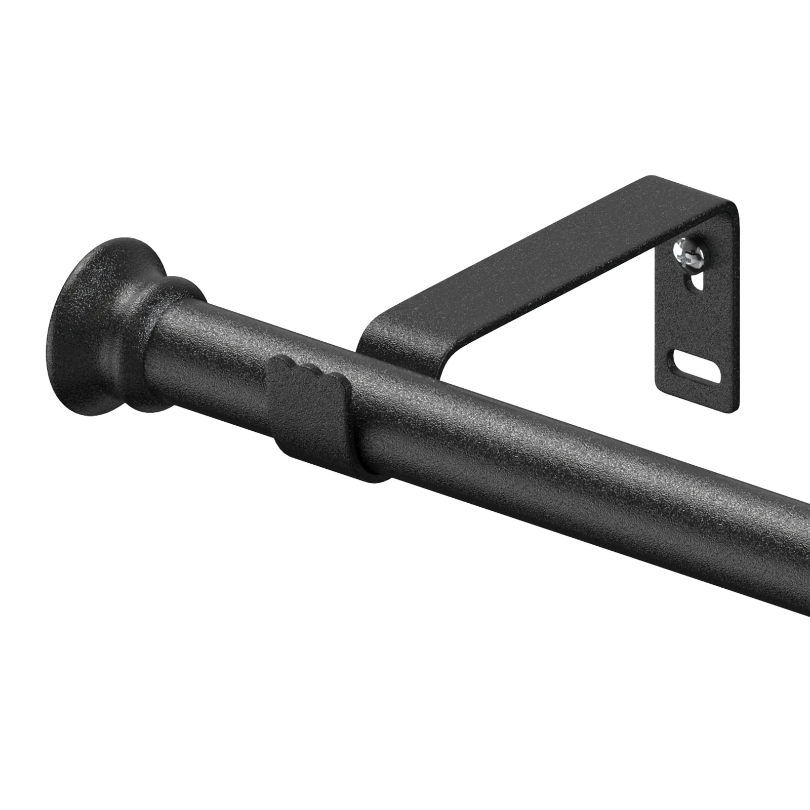 Verstelbare 5/8 inch zwarte gordijnroede voor kleine ramen 17-154 inch met beugels - eenvoudige installatie raamdecoratie