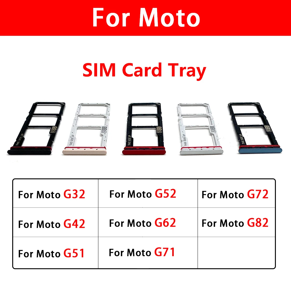 10 Pcs Micro Nano SIM Card Holder Tray Slot Holder Adapter Socket For Moto G32 G42 G51 G52 G62 G71 G72 G82