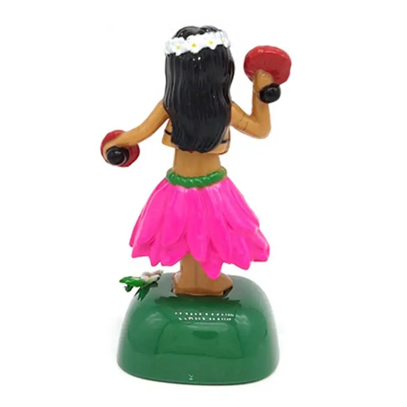 Solar Dancing Hawaii Girl Hulas Shaking Head Toy Solar Powered Auto Interior Decompressions Dashboard Ornament Car Accessories