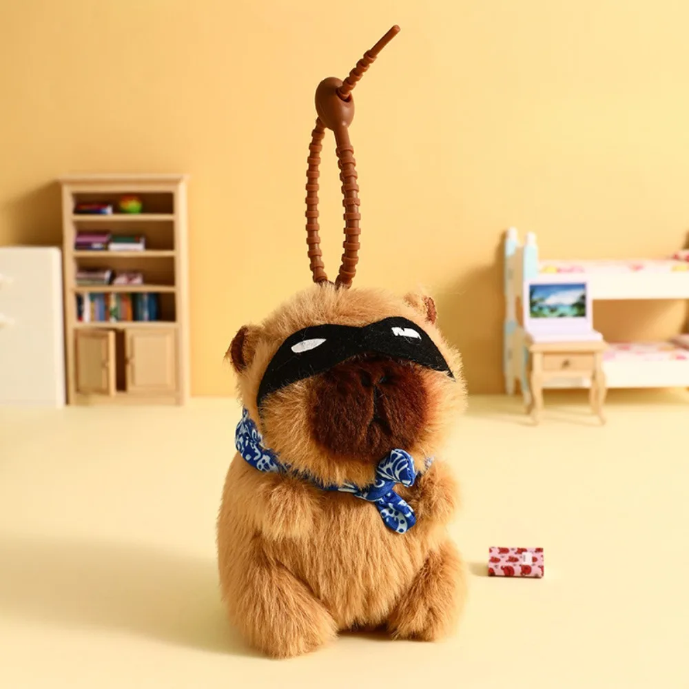 Cook Capybara Plush Pendant Croissant French Fries Capybara Plush Keyring Lovely Food Capybara Plushie Doll Girls Toy