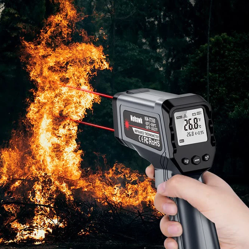 

-50~1600 Degree Handheld Pyrometer Digital Infrared Thermometer Non-Contact Laser LCD Display IR Temperature Gun Instruments