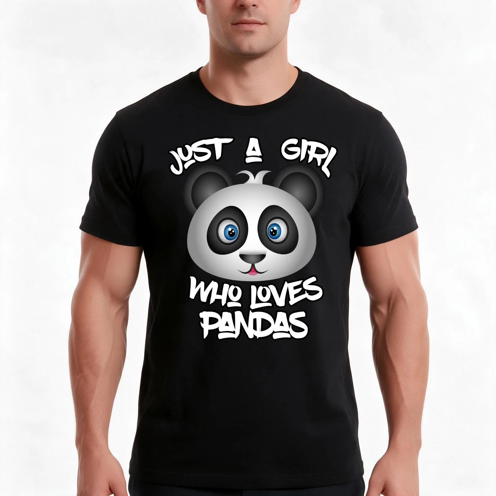 Only a girl who loves panda - Panda Bear T-Shirt Summer Casual Cotton Tee Oversized Streetwear Tops Vintage Graphic Print