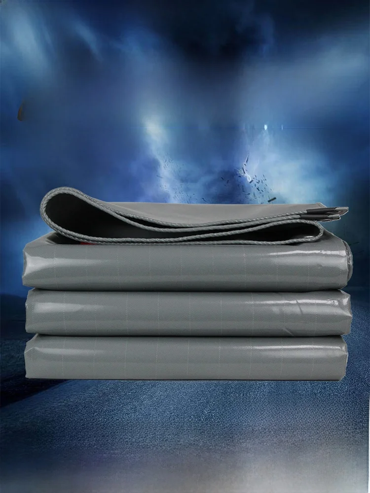 Gray Thickened Tarpaulin Fish Pond Waterproof Cloth Fish Farming Canvas Shelter Cloth Rainproof Material for Agriculture Use