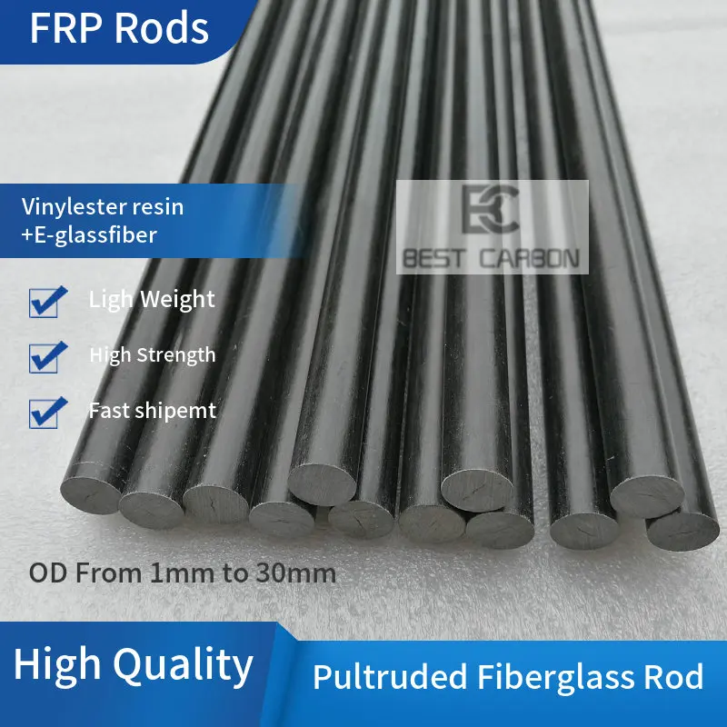 Free shipping OD1 2 3 4 5 6 7 8 10 11 12 14 16 20mm, 500mm length Round Pultruded Fiberglass Rod,frp rod, gfk rod ,kite pole