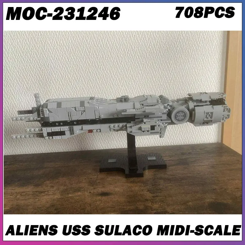 

Строительный блок MOC, серия «Космические войны», черный космический корабль, креативная модель кирпича, образовательная игрушка, подарки на день рождения для взрослых, MOC-231246 708 шт.