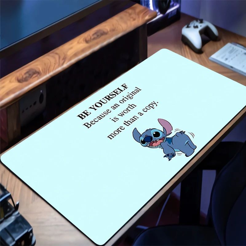 Mouse pad ponto grande borda branco anime computador gamer kawaii acessórios de jogos mousepad teclado tapete de mesa tapete de mesa