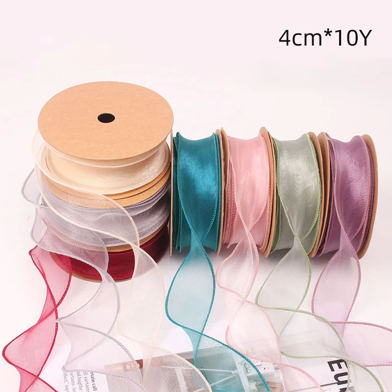 

Wired Ribbon for Gift Wrapping,Sheer Organza Ribbon for Wedding Birthday Valentines,Chiffon Ribbon for Hair and Flowers Bouquets