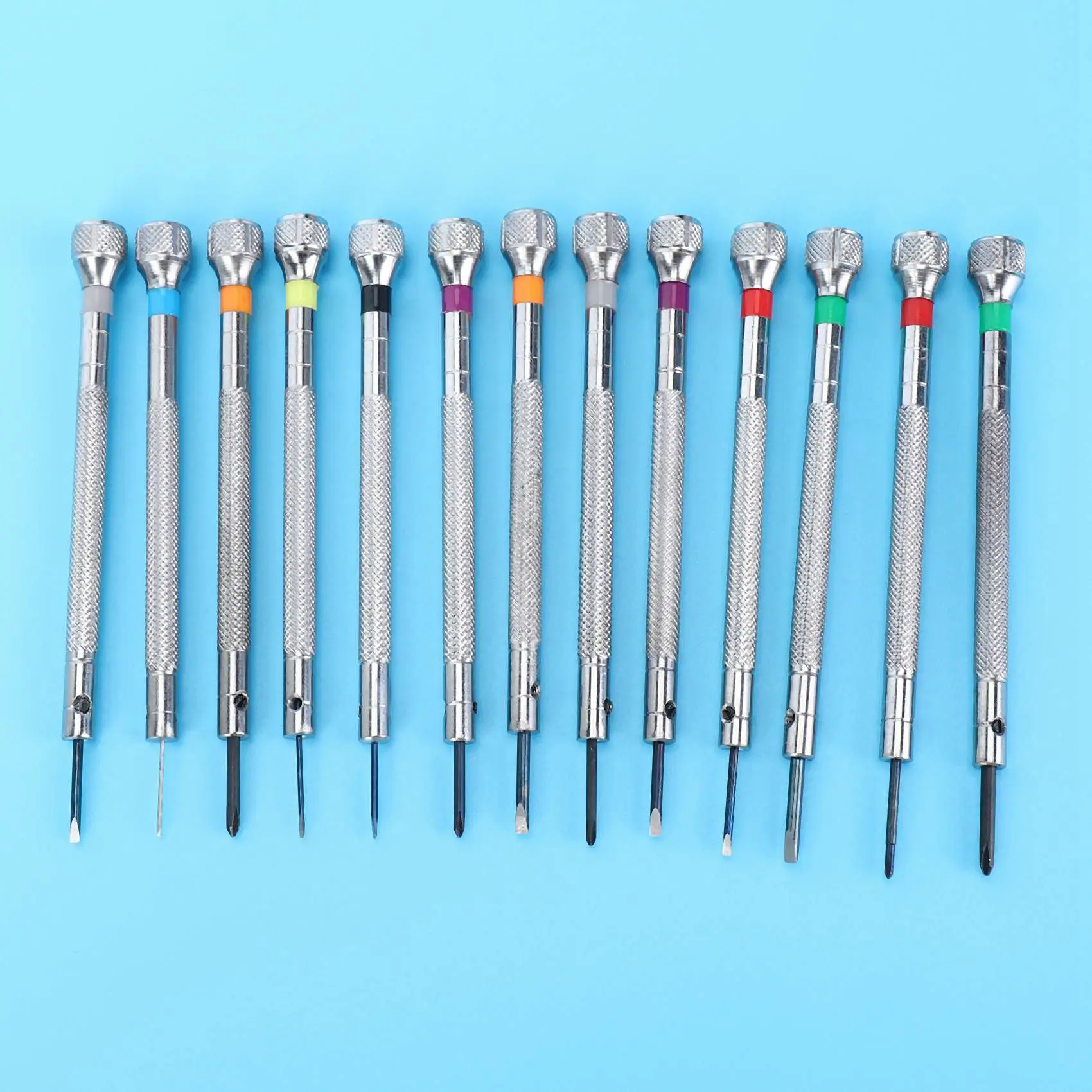 ABKW-0.6Mm-2.0Mm 26Pcs Neue Uhrmacher Schraubendreher Set Uhr Gläser Flache Klinge Sortiment Schlitz Flache Schraubendreher set