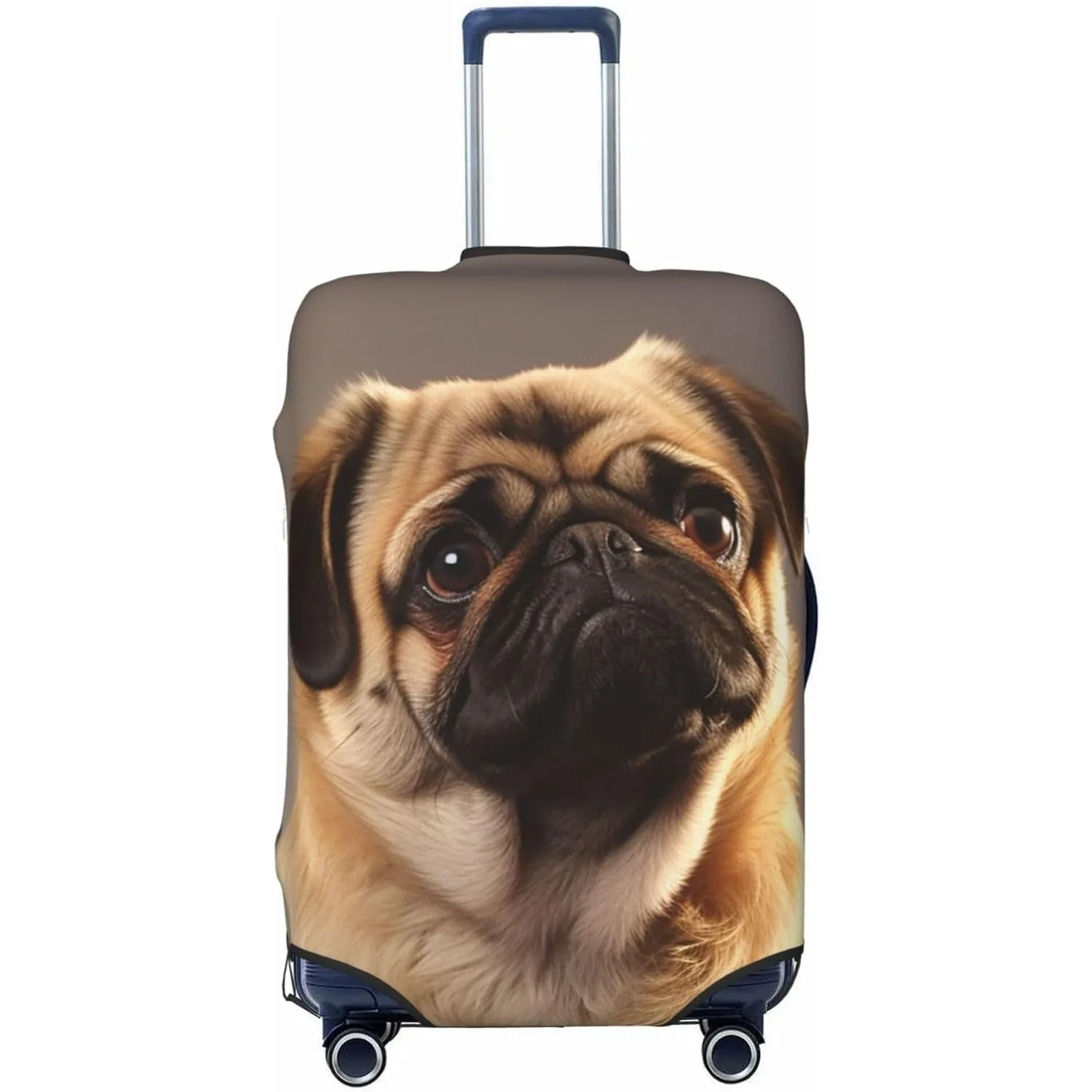 

Милый чехол для багажа с собакой-мопсом, моющиеся чехлы для чемодана, защита для чемодана, защита от царапин, дорожный чехол для багажа, подходит для багажа 18-32 дюймов