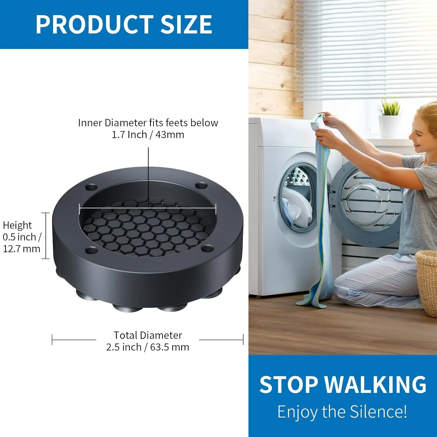 Anti-Vibration Washing Machine Feet Pad Silicone Non-Slip Mat Universal Silent Heightened Mat Refrigerator Feet Fixed Pad