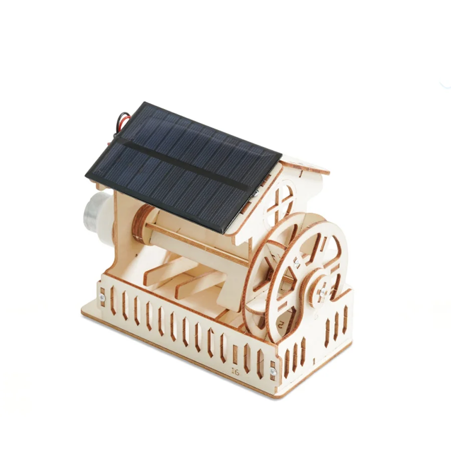 DIY Solar Chongmi Waterrad Model STEM Kits Technologie Wetenschap Experimentele Tool Kit Leren Educatieve Houten Puzzelspellen