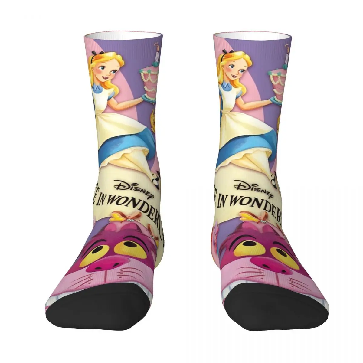 Cheshire Cat Alice In Wonderland Socks Elegant Stockings Autumn Anti Sweat Men Socks Comfortable Design Skateboard Socks