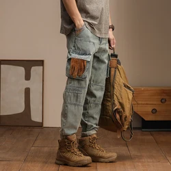 Fashion brand Japanese relaxed Harun pants spring/summer micro conical gear splicing casual all-match trend jeans men