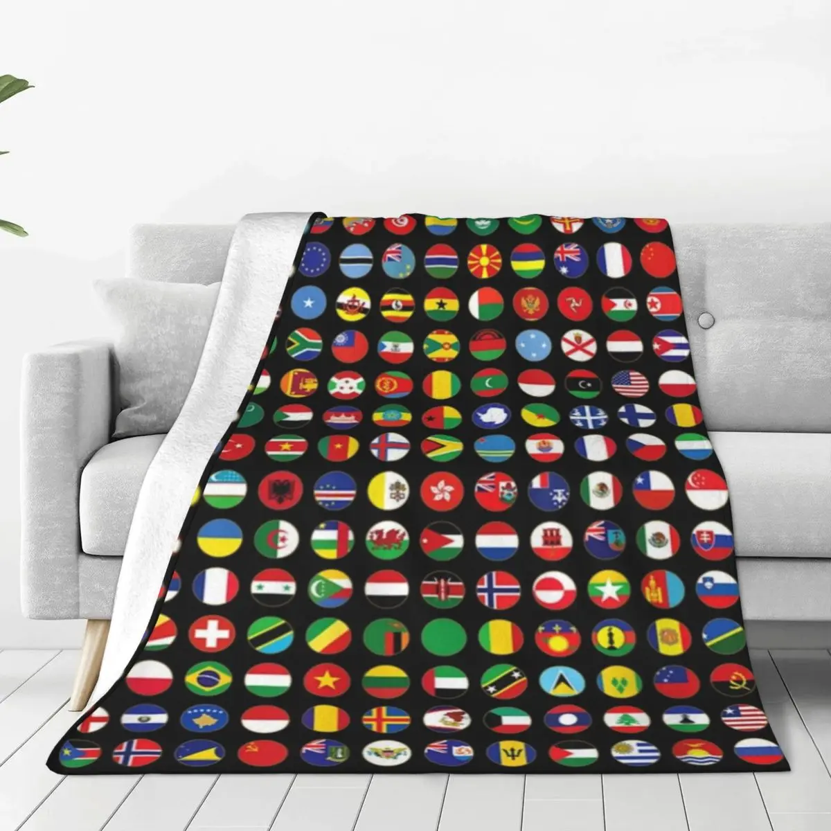 World Flags Cool Travel 256 Flag International Learning Blanket Flange Textile Decor Portable Super Soft Throw Blankets