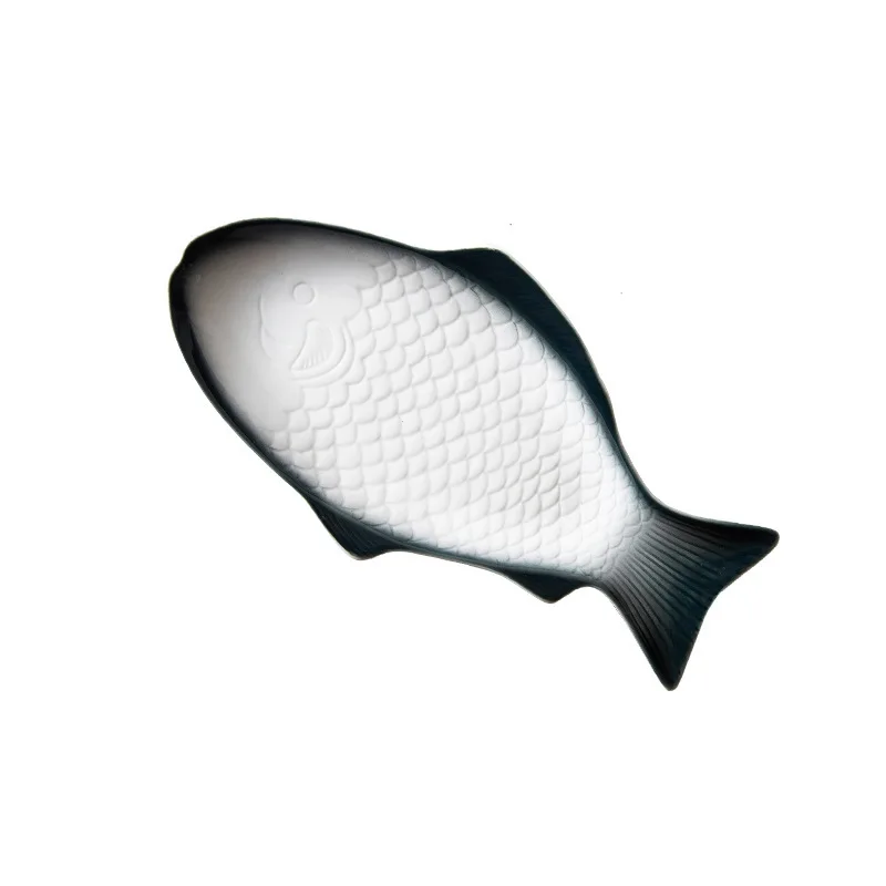 Japanese Ceramic Fish Plate White Irregular Plate Healthy Tableware Kitchen Cookware Dessert Sushi Pasta Plate Hotel Tableware