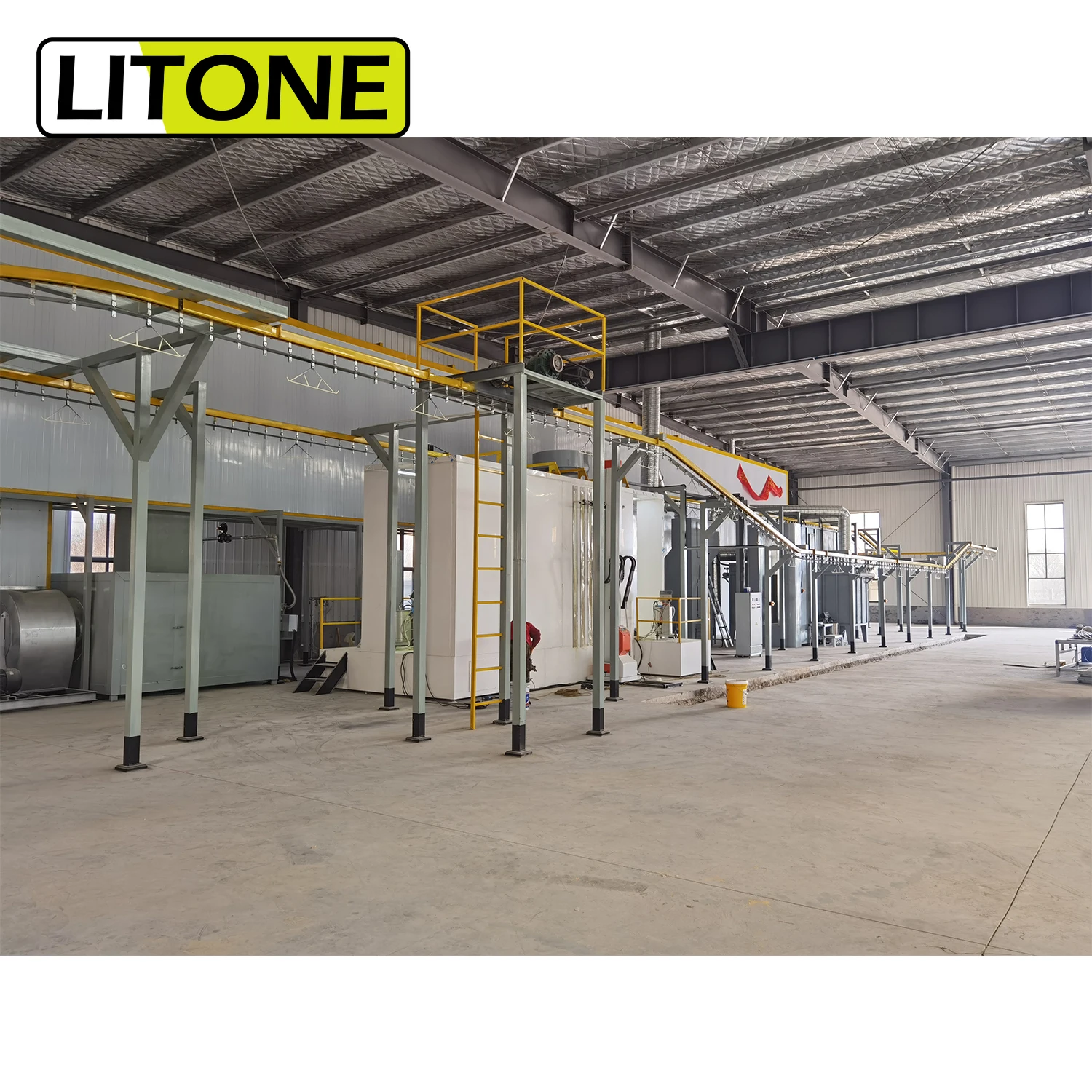 Small Tunnel Oven On Hanging Conveyor System Powder Coating Line For Fence Mesh Curing And Drying Oven Machine