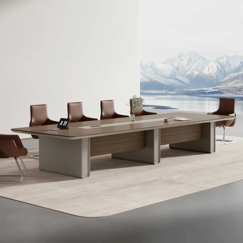 

Стол для конференций, длинный стол, большой светильник для переговоров, роскошный простой современный комбинированный рабочий стол