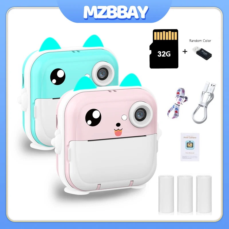 Portable Children's Digital Instant Print Camera Children's Camera Lcd Screen HD Smart Camera Toys Selfie Camera Children's Toys