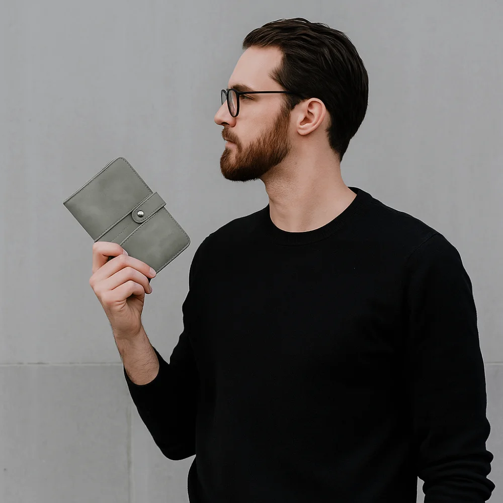 

Card Holder PU Passport Bag Passport Cover Ticket Holder Passport Clip RFID Anti-theft Airplane Check-in Storage Card Bag Men