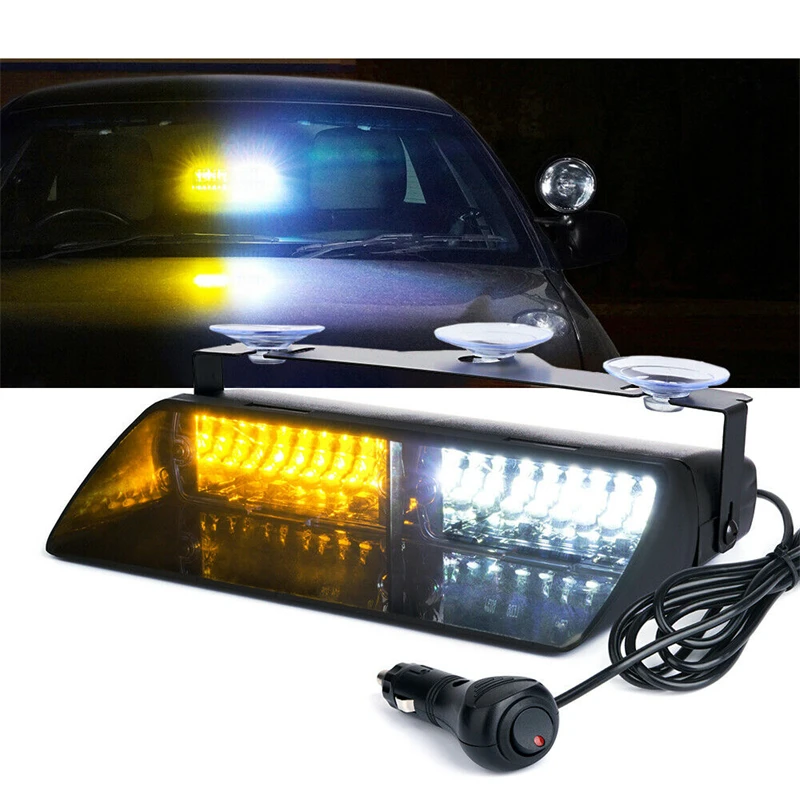 12V Car 16 LED Suction Cup Strobe Police Lights .Car Front Rear Gear Warning Flashing Light Shovel Light