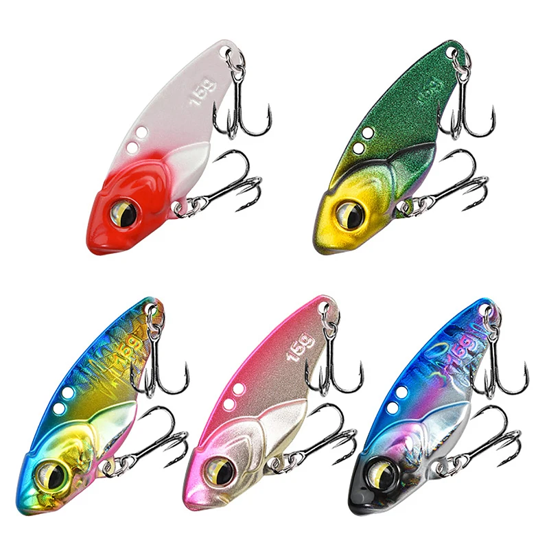 1pcs 3.5-15g Metal Spinner Fishing Bait VIB Spoon Fishing Lure Crankbait Bass Artificial Hard Baits Cicada VIB Fishing Tackle