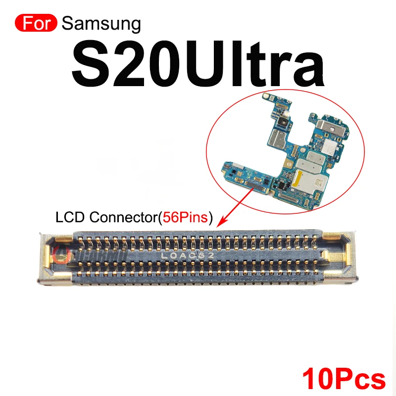 10 pces para samsung galaxy s20 ultra wifi signal antena conector lcd fpc plug placa principal cabo flexível peça de substituição