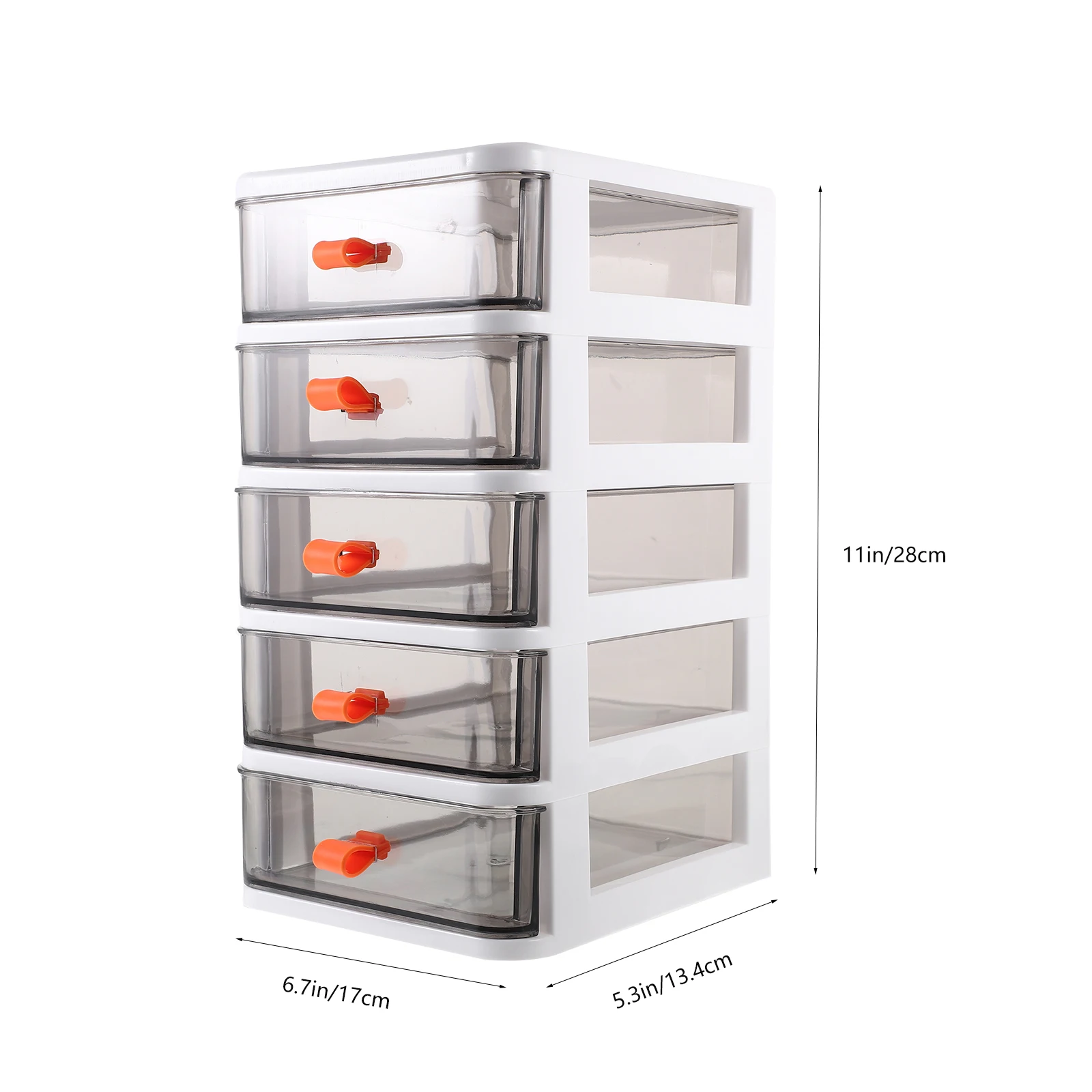 Five Layer Storage Box Transparent Desk ganizer Drawers Plastic Shelving Unit Table Makeup Container Stationery Holder Office