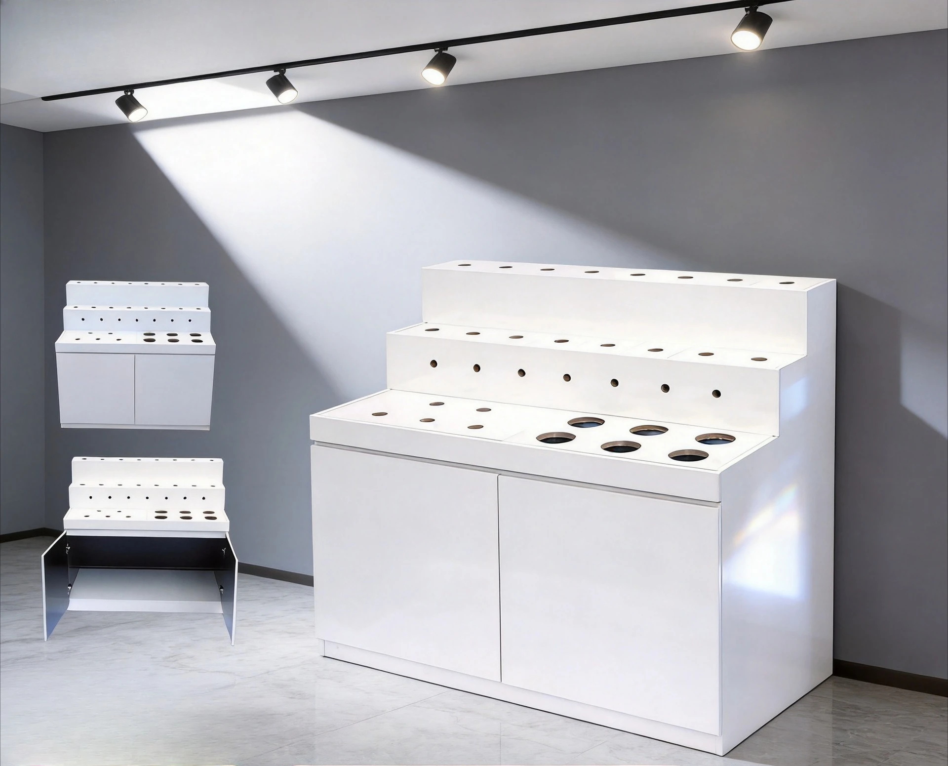 Strictly select 1m three-layer four-row display cabinet, water nozzle angle valve, floor drain, bathroom integrated display