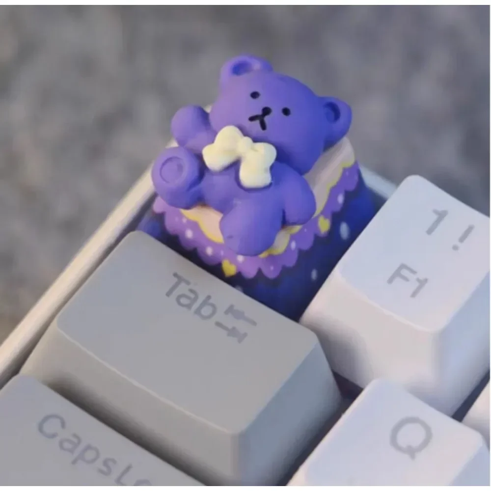 Cute Individual  Animal DIY Key Cap Mechanical Keyboard Resin Stereoscopic Keycap Bear Cat Sheep Rabbit Animal Gift KeyCap