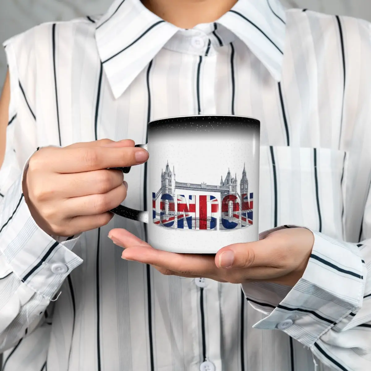 British London Flag Tower Bridge Mug Funny Ceramic Coffee Cups Tea Mugs Milk Cup Drinkware Gifts for Woman Man
