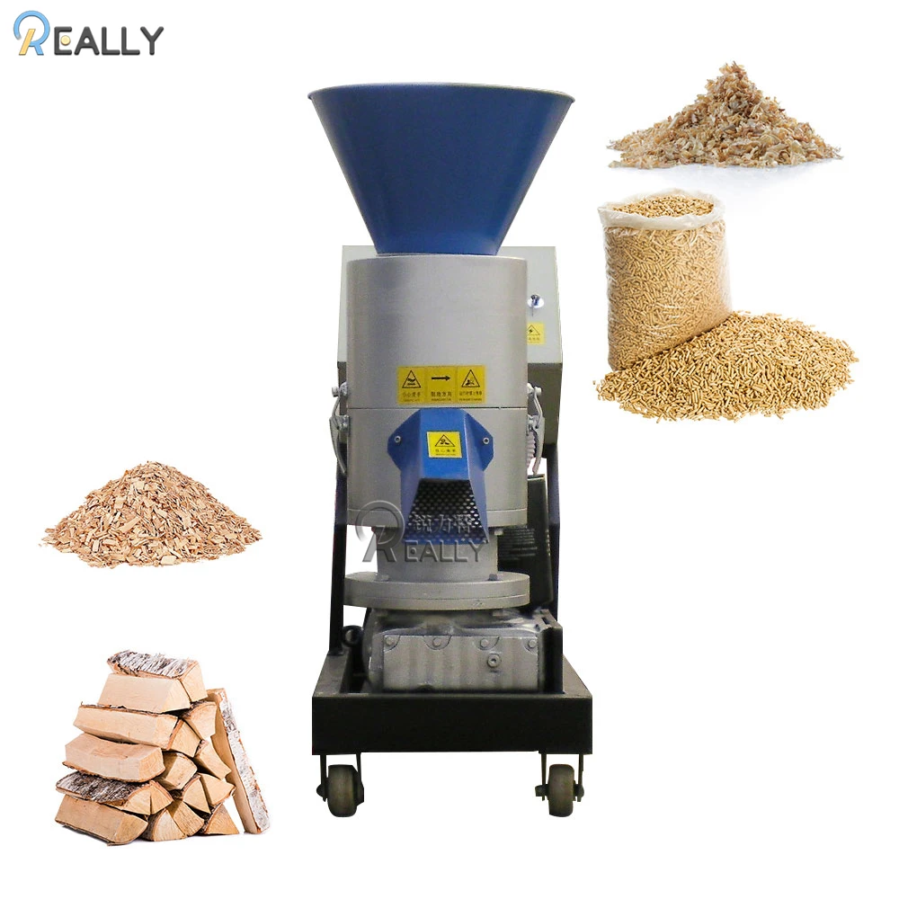 المهنية آلة تكوير صغيرة محمولة جرار الخشب الكتلة الحيوية القش بيليه مطحنة