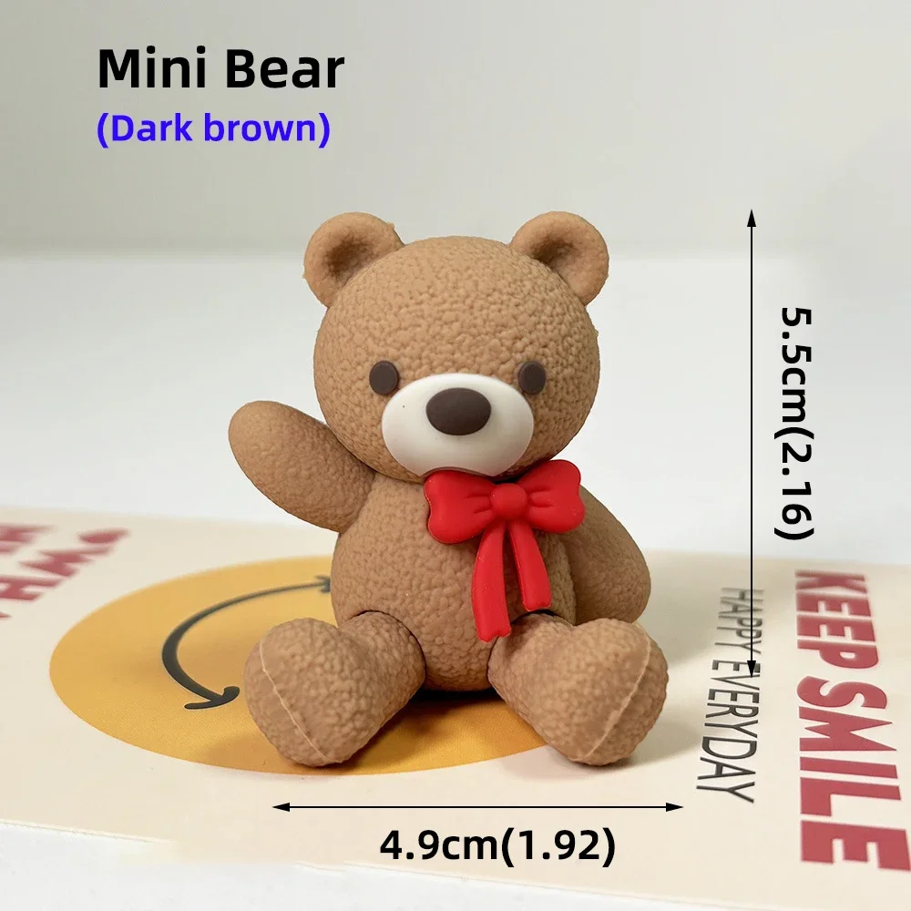 Niedlicher 3D brauner Bären-Kuchenaufsatz mit Schleife für Valentinstag, Geburtstag, Babyparty, Jungen, Mädchen, Jubiläum, Party, Kuchendekoration, Zubehör – Detail 6