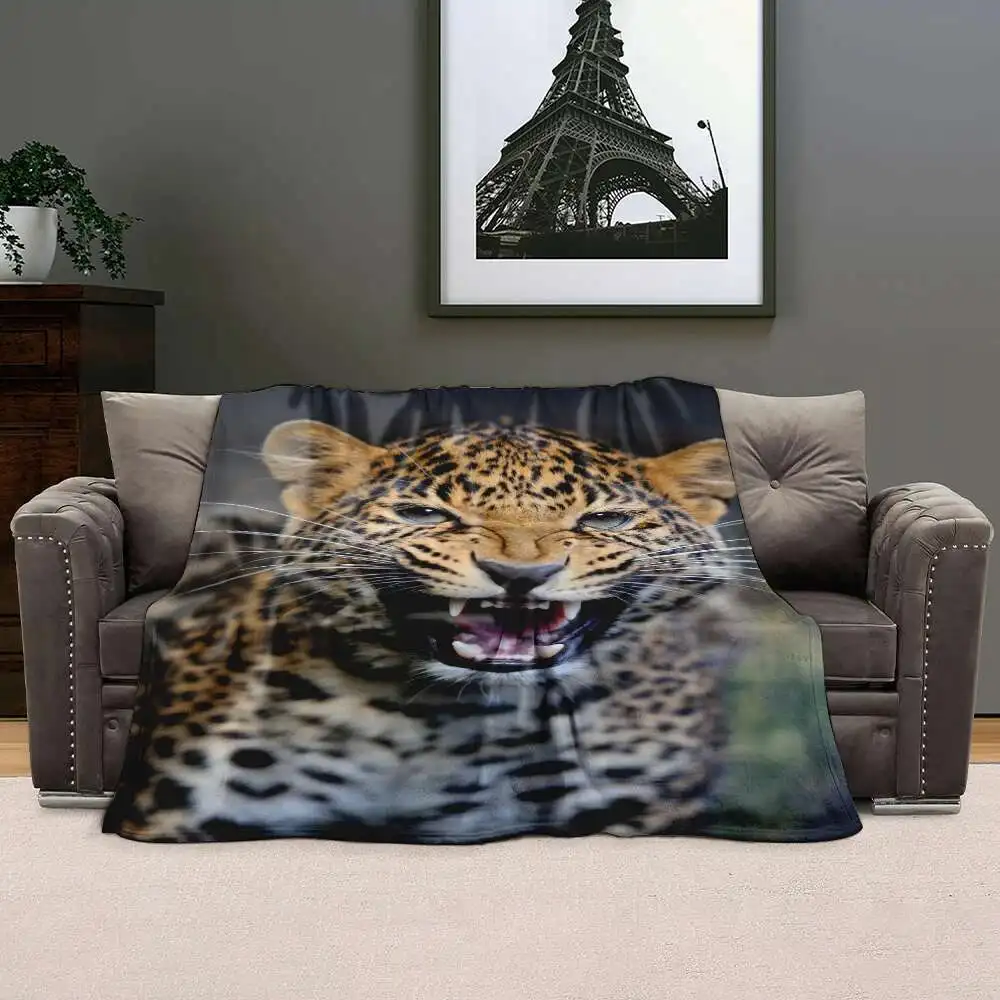 

printed symbol DIY text cartoon Leopard blanket 3D soft blanket family bedroom bed sofa cover blanket children's blanket