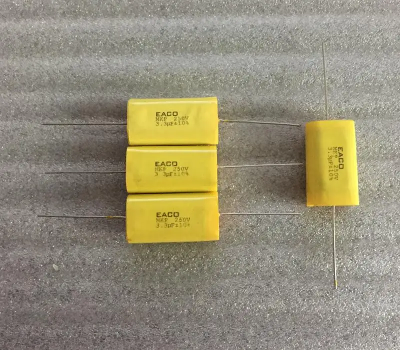 10Pcs Suitable for EACO MKP 250V 3.3UF thick copper feet, fever frequency division film stepless capacitor