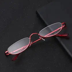 Retro Oval Reading Glasses Men Vintage Half Moon Semi Presbyopia Eyeglasses Women Ultralight Metal Cat Eye Hyperopia Eyewear